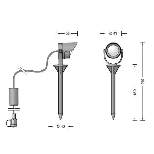 85186K3 - BEGA UniLink® Play 48V Ortsveränderlicher Gartenscheinwerfer, grafit