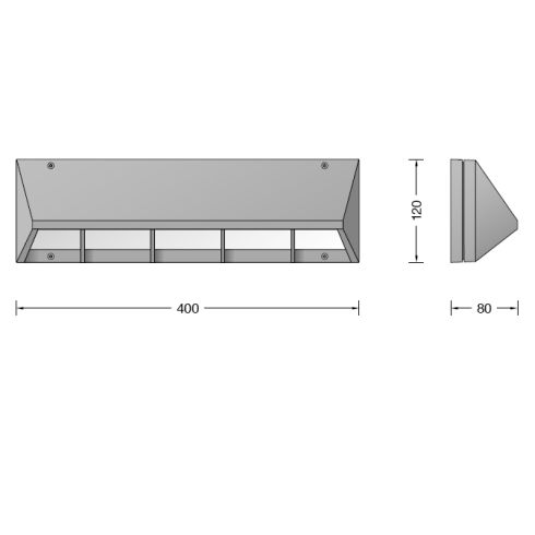 22395K3 LED-Wandleuchte, grafit