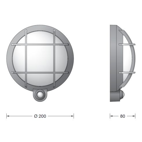 24168AK3 LED-Wandleuchte mit PIR-Sensor, silber