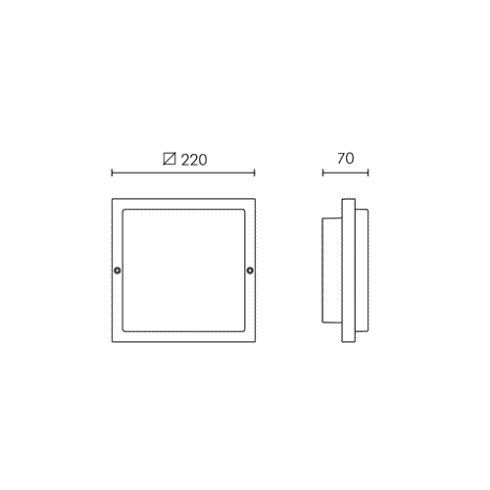 ZEN SQUARE 220 weiß LED-Wand-/ Deckenleuchte