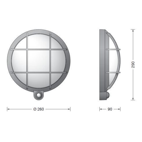 24174AK3 LED-Wandleuchte mit PIR-Sensor, silber