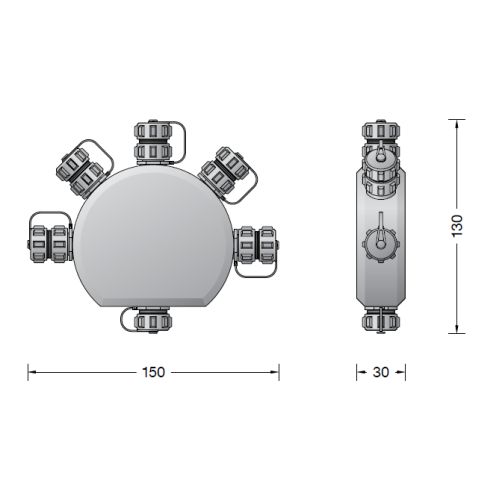 71189 Fünffach-Verteiler BEGA UniLink Systemkomponente