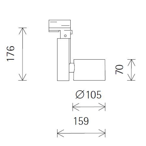 72268.000 OPTEC silber LED-Linsenwandfluter für ERCO-3-Ph.-System