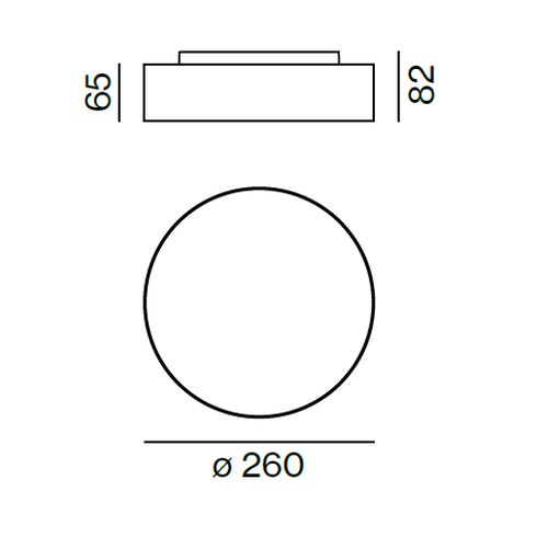 SONO LOOP 260 IP54 SURFACE Decken-/ Wandanbauleuchte, dunkelgrau