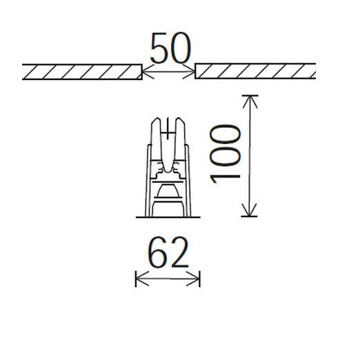 86525.000 COMPAR LINEAR oval flood Downlight mit schwarzem Abblendraster