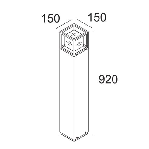 MONTUR S P 90 LED-Pollerleuchte, schwarz