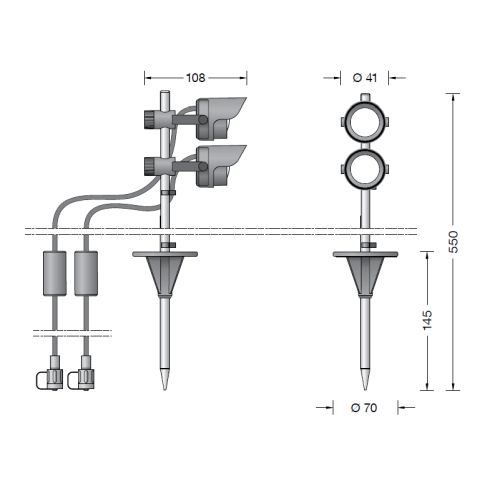 85104K3 - BEGA UniLink® Play 48V Ortsveränderlicher Gartenscheinwerfer, grafit