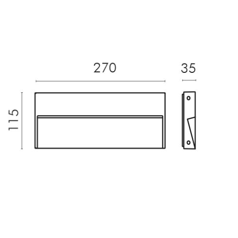 SKILL WOOD RECTANGULAR bronze LED-Wandanbauleuchte