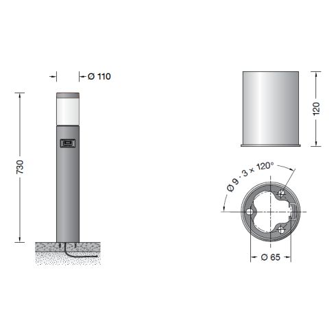 85053AK3 Garten- und Wegeleuchte mit Sensor, silber