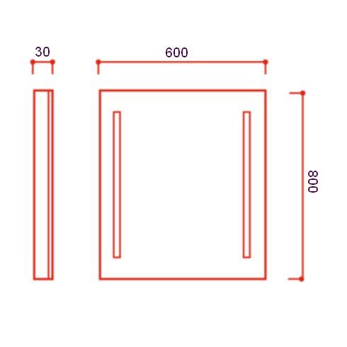 LOOK 2 TEC 600x800 LED-Lichtspiegel