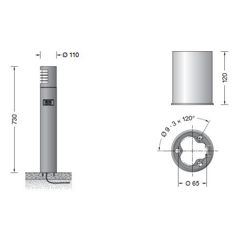 85057AK4 Garten- und Wegeleuchte mit Sensor, silber