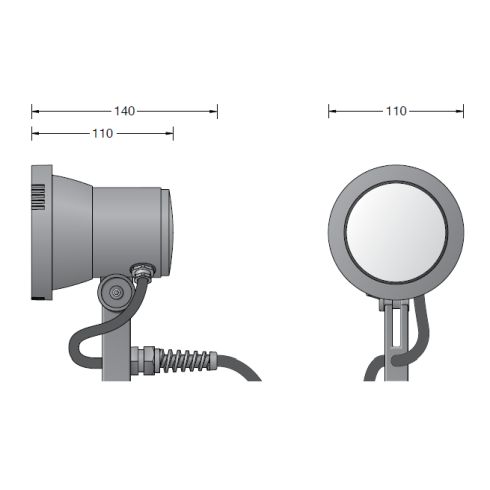 24367K3 - BEGA Plug & Play 48V Ortsveränderlicher Gartenscheinwerfer, grafit