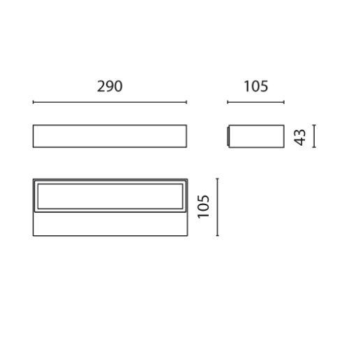 PLAN HORIZONTAL grau LED-Wandanbauleuchte