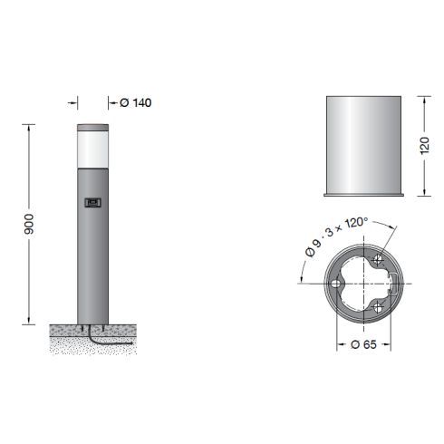 84422AK4 Garten- und Wegeleuchte mit Sensor, silber