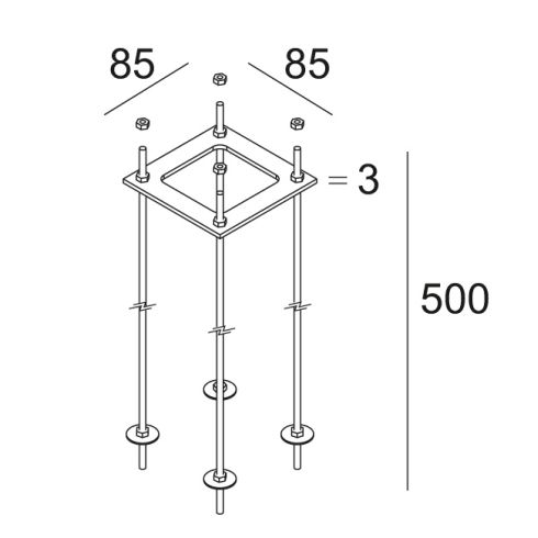 PLATE 3 - Accessory Mounting plate for Deltalight bollards