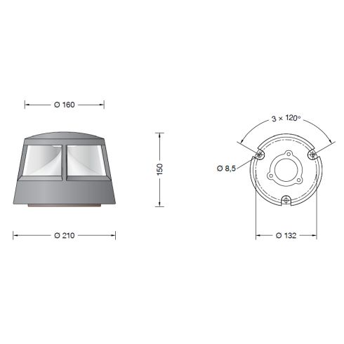 84355AK4 Bodenaufbauleuchte, silber