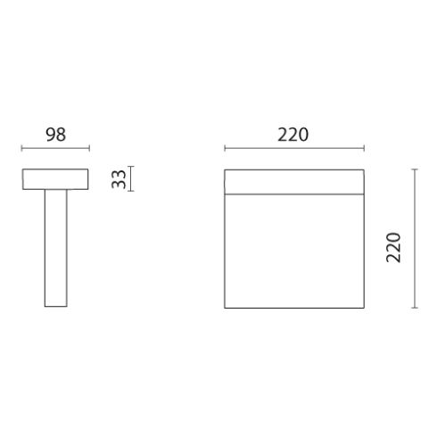 MINILOOK 220 two-side grau LED-Pollerleuchte