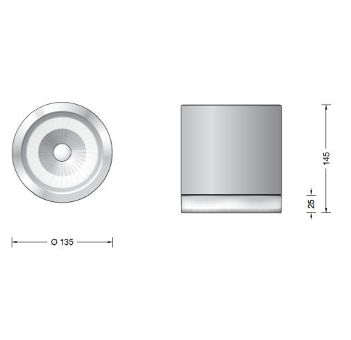 51212.2K3 LED-Deckenleuchte, edelstahl