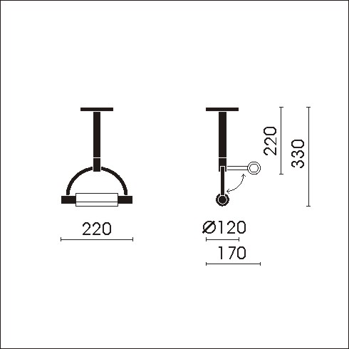 Gradi soffitto ¦ parete retinato Decken-/ Wandleuchte, chrom