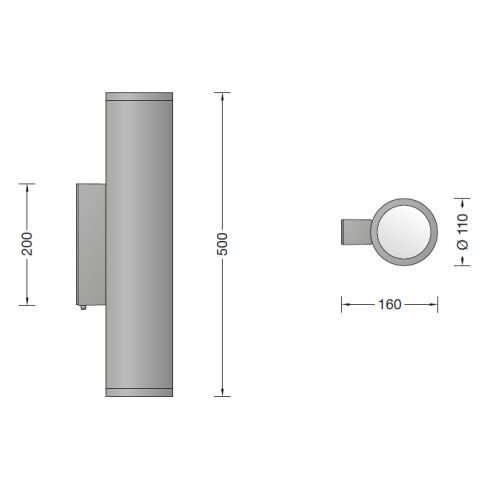 66516K3 LED-Wandleuchte, grafit