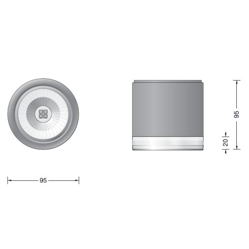 66055K3 LED-Kompakttiefstrahler, grafit