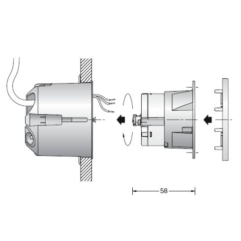 50155.2K3 - ACCENTA LED-Wandeinbauleuchte, edelstahl