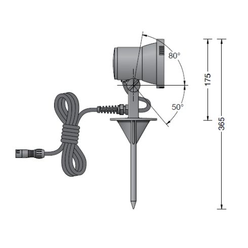 24367K3 - BEGA Plug & Play 48V Ortsveränderlicher Gartenscheinwerfer, grafit